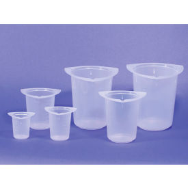 Qorpak AKM-3500-0016 Tri-Cornered PP Graduated Beakers 141 x 143mm 1000mL Case of 100 AKM-3500-0016