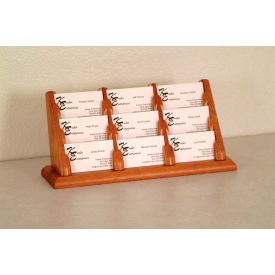 9 Pocket Counter Top Business Card Holder - Medium Oak BCC3-9MO