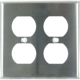 Sunlite® Receptacle Duplex Wall Plate 2-Gang Silver Pack of 12 40903-NS