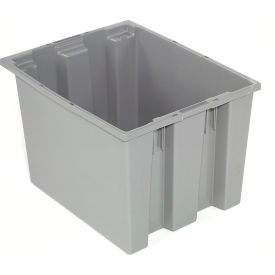 GoVets™ Stack and Nest Storage Container SNT190 No Lid 19-1/2 x 15-1/2 x 10 Gray - Pkg Qty 6 314GY274