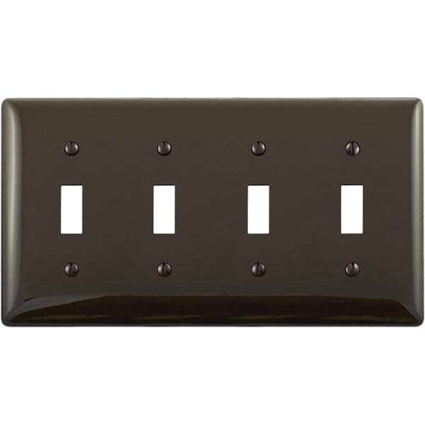 Wall Plates, Wall Plate Type: Switch Plates , Color: Brown , Wall Plate Configuration: Toggle Switch , Material: Thermoplastic , Shape: Rectangle  MPN:P4