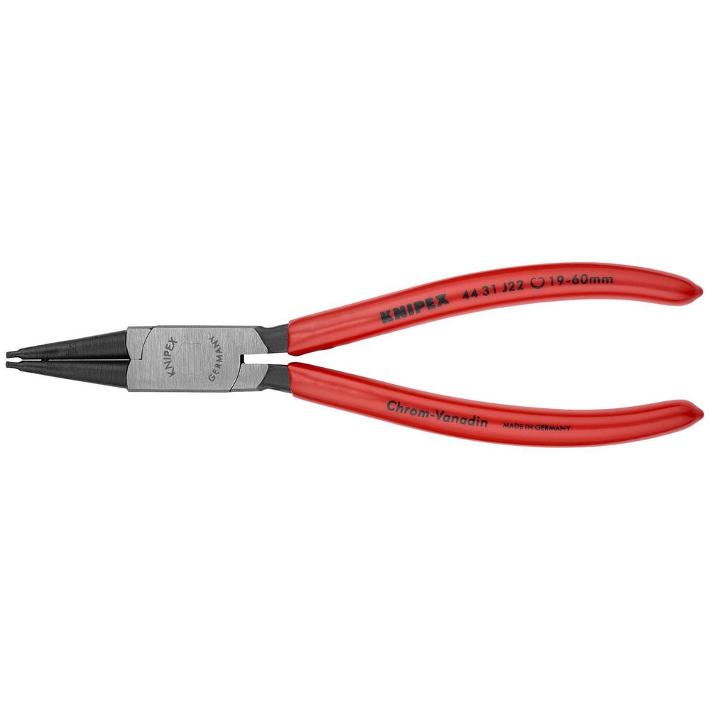 Retaining Ring Pliers, Type: Internal Snap Ring Pliers , Tip Angle: 45 , Ring Diameter Range (Inch): 3/4 to 2-23/64 , Overall Length (Decimal Inch): 7.0000in  MPN:44 31 J22