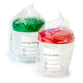 Graduated Specimen Container 4 oz. Sterile Red Screwcap ID Label Polypropylene 250/Pack 5901R