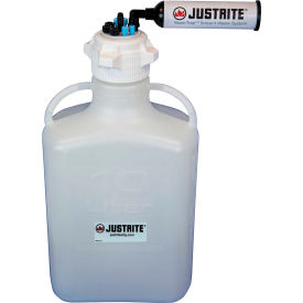 Justrite 12822 VaporTrap™ Carboy With Filter HDPE 13.5-Liter 8 Ports 12822