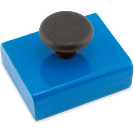 Master Magnetics Ceramic Rectangular Base Magnets HMKS-C with Knob 38 Lbs. Pull Blue Powder Coat HMKS-C