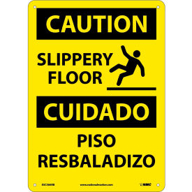 Bilingual Plastic Sign - Caution Slippery Floor ESC366RB