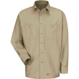 Dickies® Men's Canvas Long Sleeve Work Shirt Khaki Regular-M-WS10KHRGM WS10KHRGM