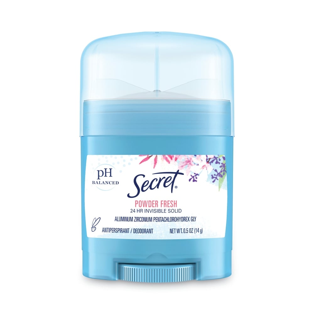 Secret Invisible Solid Anti-Perspirant And Deodorant Sticks, Powder Fresh, 0.5 Oz, Pack Of 24 Sticks (Min Order Qty 2) MPN:31384