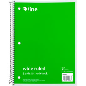 C-Line® 1-Subject Notebook Wide Ruled 70-Page Green 24 Each/Set 22043-CT