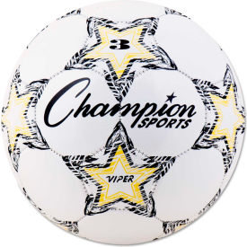 Champion Sports VIPER3 VIPER Soccer Ball Size 3 White VIPER3