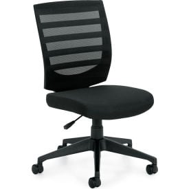 Offices To Go™ Mesh Mid Back Task Chair - Armless - Black 11922BOTG