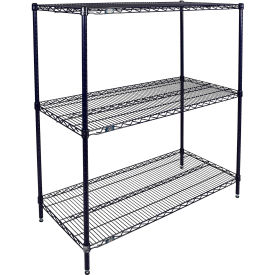 Nexel® 3 Shelf Nexelon® Blue Wire Shelving Unit Starter 30