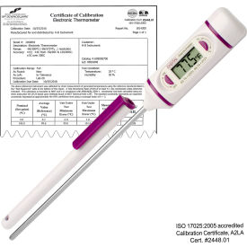 H-B DURAC Calibrated Elec Stainless Steel Stem Thermometer -50/200C 120mm (4.7