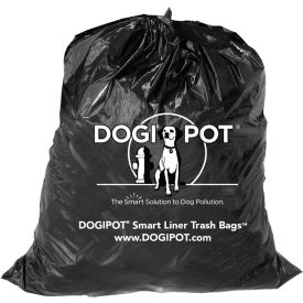 DOGIPOT® Smart Heavy Duty Liner Trash Bags with Drawtape Black 50 Bags/Pack Pack of 4 1404-4