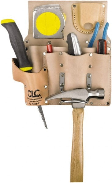 Tool Pouch: 8 Pockets, Leather, Natural MPN:K485R1