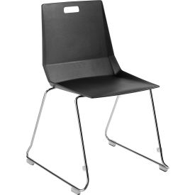 NPS® LuvraFlex Chair Poly Back Chrome Frame Black Seat LVC10-11