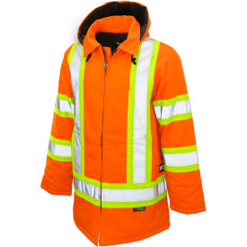 Tough Duck Men's Safety Parka Jacket 2XL Fluorescent Orange S15721-BLAZE-2XL