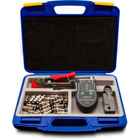 Triplett Universal Compression Tool Kit w/ Wire Cutter Connectors and Cable Tester CS-TK00