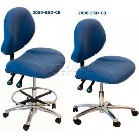 WSI 2000 Series Chair 2000-CB-ESD-BK ESD Fabric Chrome Base 18