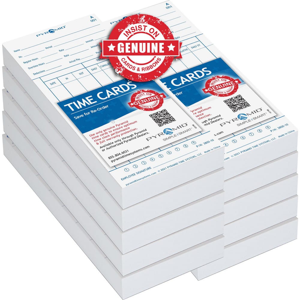 Pyramid Time Cards, 1000/Pack MPN:3800-10MB