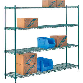 Nexel® 4 Shelf Poly-Green® Wire Shelving Unit Starter 72