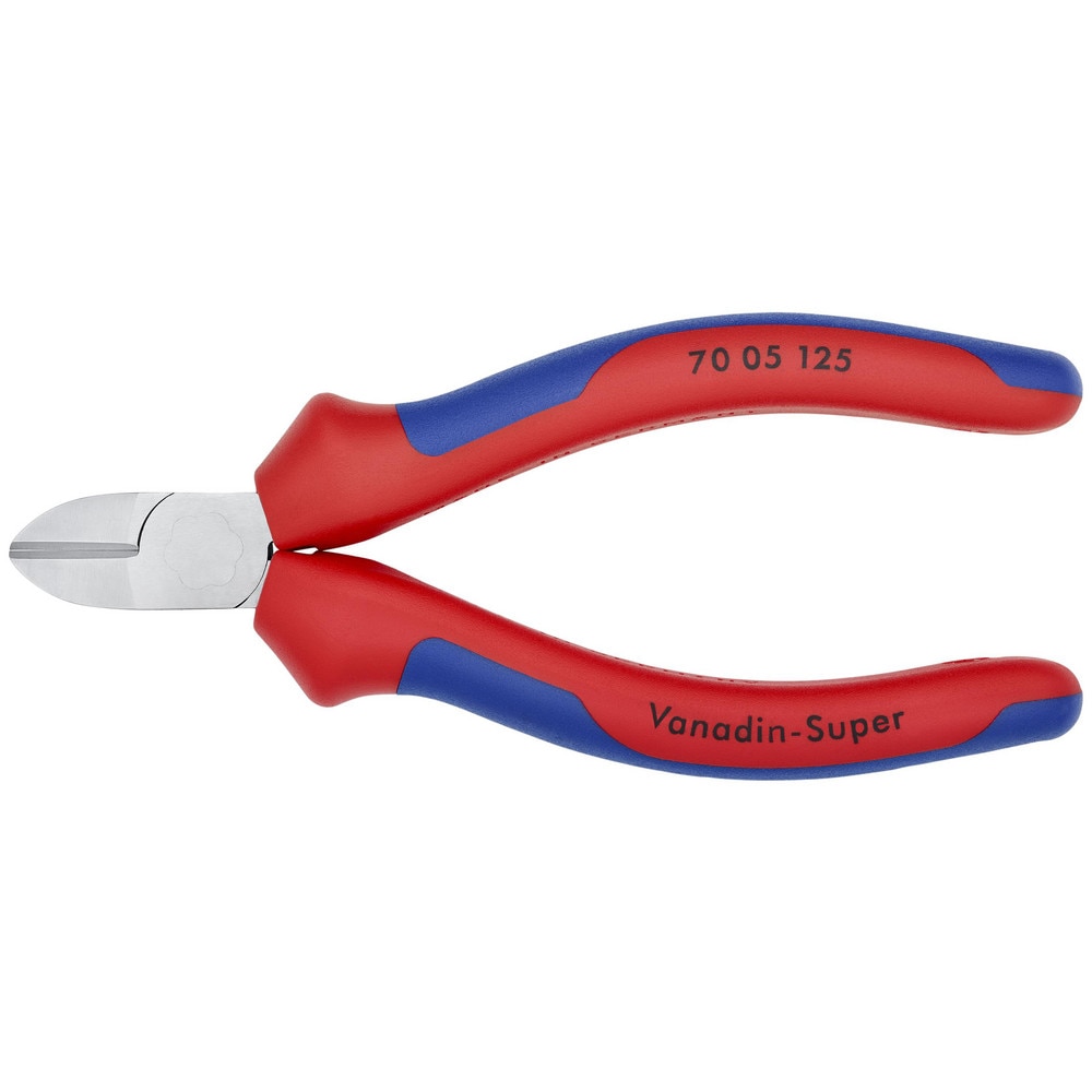 Cutting Pliers, Insulated: No , Overall Length (Inch): 5-1/2in , Head Style: Cutter, Diagonal , Cutting Style: Bevel , Handle Color: Red, Blue  MPN:70 05 125