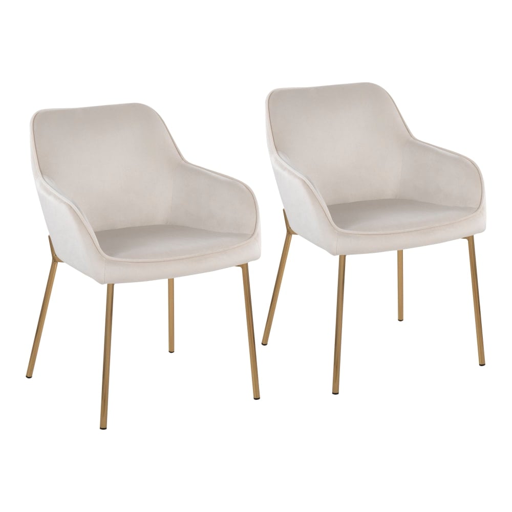 LumiSource Daniella Contemporary Dining Chairs, Cream/Gold, Set Of 2 Chairs MPN:DC-DNLA2 AUVCR2