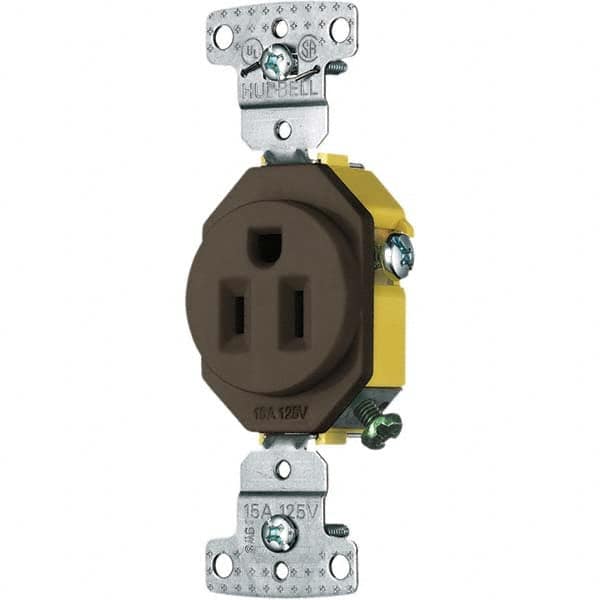 Straight Blade Single Receptacle: NEMA 5-15R, 15 Amps, Grounded MPN:RR151