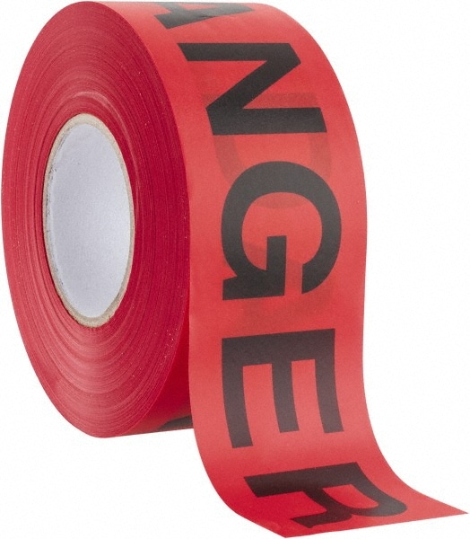 1000 Ft. Long x 3 Inch Wide Roll, Polyethylene, Red and Black, Barricade and Flagging Tape MPN:BT-DG231000