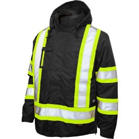 Tough Duck Men's Poly Oxford 5-In-1 Safety Jacket 4XL Black S42631-BLACK-4XL