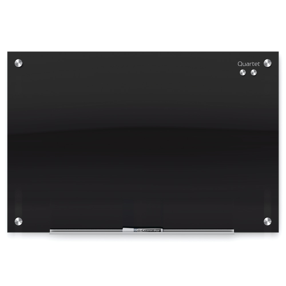 Quartet Infinity Tempered Glass Unframed Non-Magnetic Dry-Erase Whiteboard Magnetic Glass Marker Unframed Whiteboard, 36in x 48in, Black MPN:G4836B