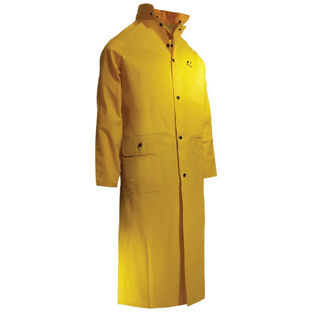 Rain & Chemical Wear, Garment Style: Rain Coat , Size: Large , Gender: Unisex , Color: Yellow , Material: Polyester, PVC  MPN:76542-L