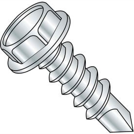 #12 x 5 Unslotted Indented Hex Washer Self Drill Screw Full Thread Zinc Bake - Pkg of 500 1280KW