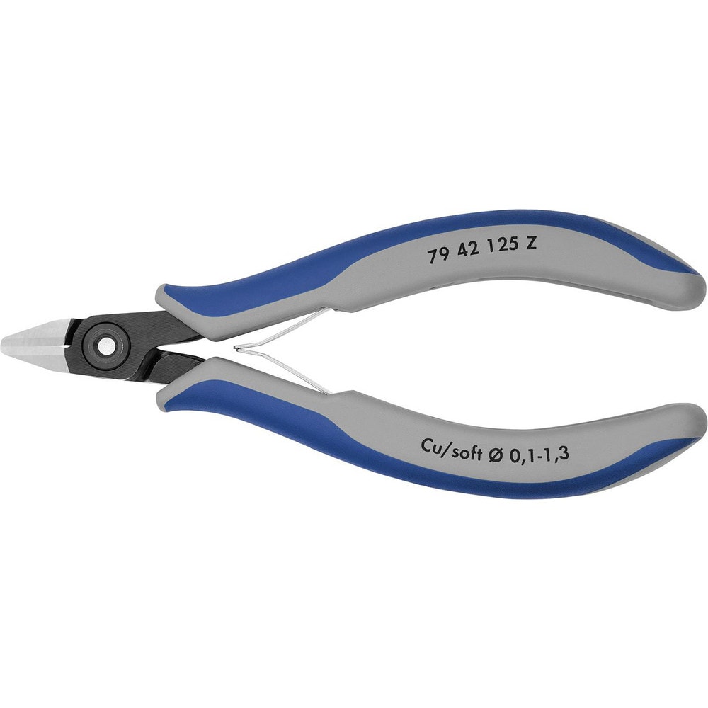 Cutting Pliers, Insulated: No , Overall Length (Inch): 5-1/2in , Head Style: Cutter, Diagonal , Cutting Style: Flush , Handle Color: Blue, Gray  MPN:79 42 125 Z