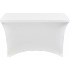 Iceberg Stretch Fabric Table Cover 4' White 16513