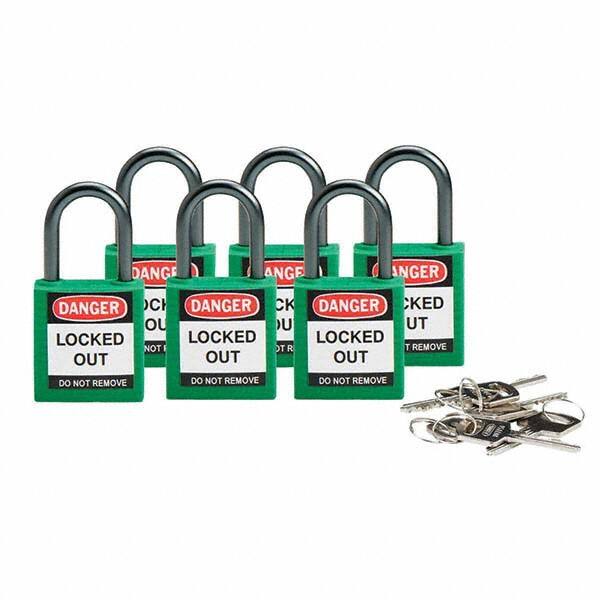 Lockout Padlock: Keyed Different, Key Retaining, Nylon, 1