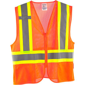 GoVets™ Class 2 Hi-Vis Safety Vest 2 Pockets Two-Tone Mesh Orange L/XL 639OL641