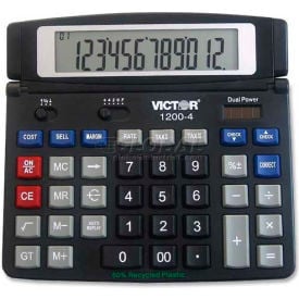 Victor® 12-Digit Desktop Calculator 12004 Dual Power 7-1/4