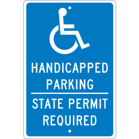 NMC TMS337H Traffic Sign Handicapped Parking Permit Required 18