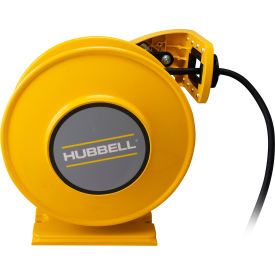 Hubbell ACA12345-DR20 Industrial Duty Cord Reel w/ GFCI Duplex Outlet Box 20A 12/3 x 45' Yellow ACA12345-DR20