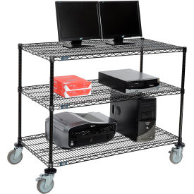 Nexel™ 3-Shelf Mobile Wire Computer LAN Workstation 48