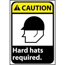 Caution Sign 14x10 Vinyl - Hard Hat Required CGA28PB