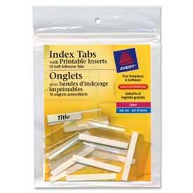 Avery® Self-Adhesive Index Tabs with Printable Inserts 1-1/2