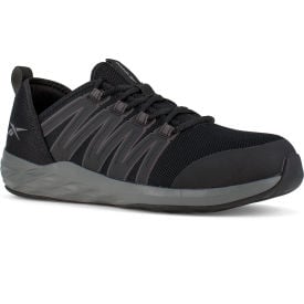 Reebok Athletic Work Shoe Dual Layer Stretch Mesh Upper Black & Dark Gray 5.5M RB2211-M-05.5