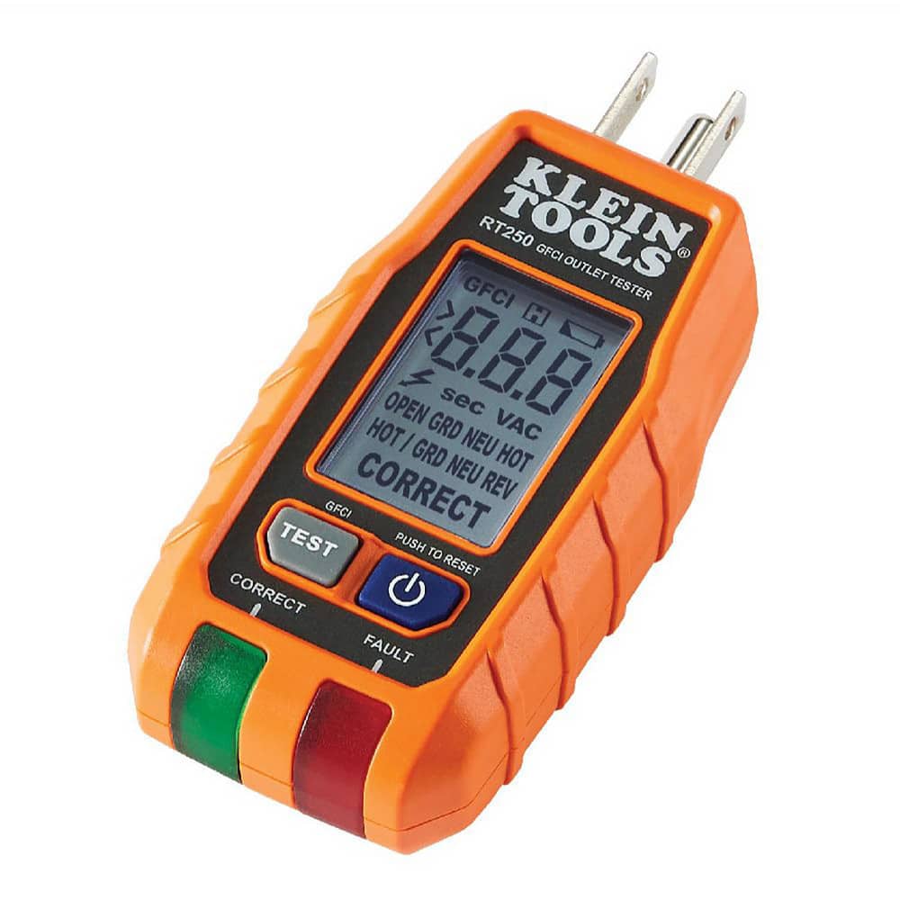 Circuit Continuity & Voltage Testers, Tester Type: Receptacle Tester , Minimum Voltage: 0 , Maximum Voltage: 132V AC , Display Type: LCD, LED  MPN:RT250