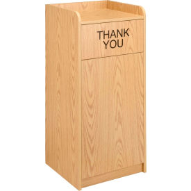 GoVets™ Wooden Waste Receptacle with Tray Top 36 Gallon Oak 589603