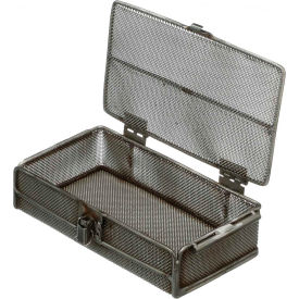 Marlin Steel Mesh Basket with Lid Stainless Steel 10-1/4