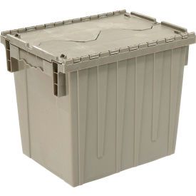 GoVets™ Plastic Attached Lid Shipping & Storage Container DC1813-15 18x13x15 Gray 281GY270