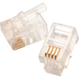 Eclipse Tools 702-001 Modular Plug 4P4C - Flat Cable Clear 50 uin Gold 50/Pk 702-001