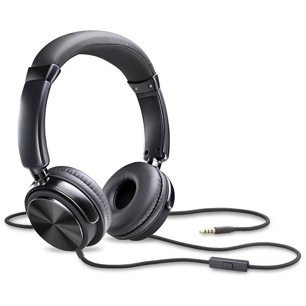 Compucessory Tangle-free Headset with Mic - Stereo - Wired - Binaural - Black (Min Order Qty 4) MPN:15165